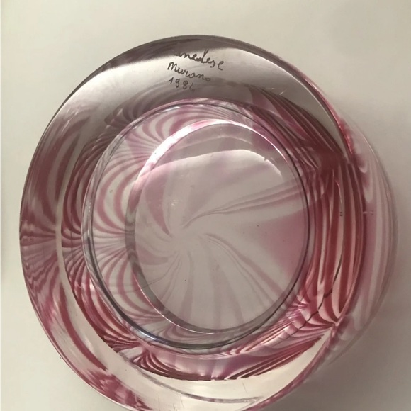 New Cenedese Vitri Fenicio Small Murano Glass Bowl Signed Dated on Bottom - Picture 10 of 16